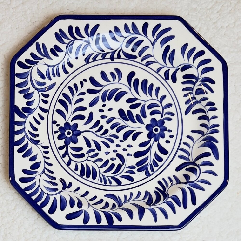 MESA Blue Floral &Vines On White w/ Blue Trim (Pattern MSA63 - discontinued)